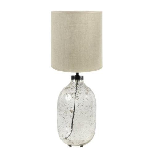 PR Home Groove bordslampa Ø 40 cm glas/linne natur