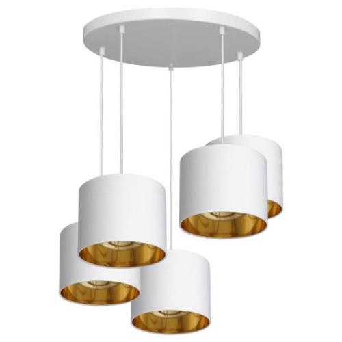 Luminex Pendellampa Soho cylindrisk 5 lampor svart/guld