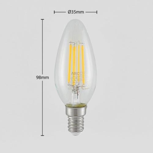 Arcchio LED-filamentlampa E14 4W 827 3-step dimmer 3-pack