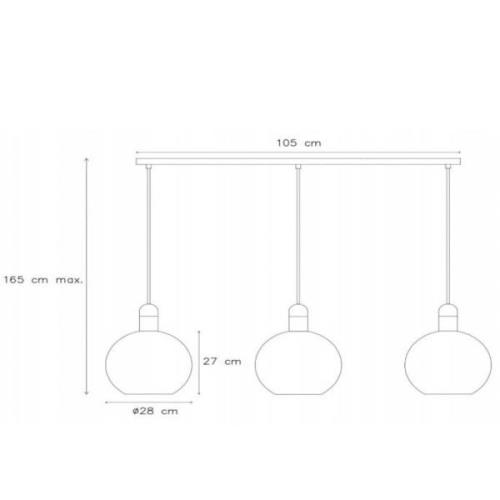 Lucide Hänglampa Julius, 3 lampor, opal