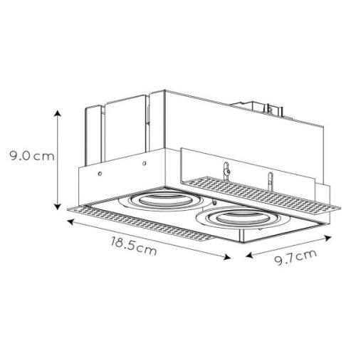 Lucide Inbyggnadsspot Trimless, 2 lampor, svart