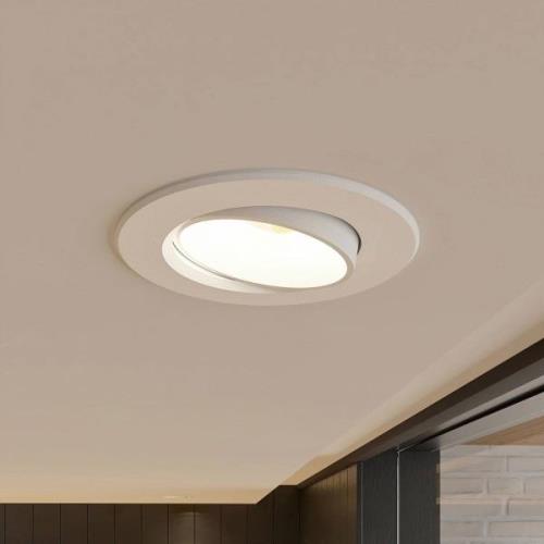 Prios LED-inbyggnadslampa Shima, vit, 9W, 3000K, 10st, dimbar