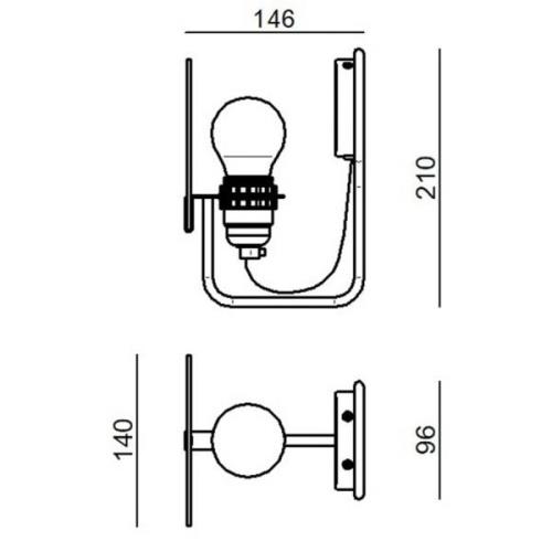 Stilnovo Bugia LED-vägglampa, 1 lampa, röd