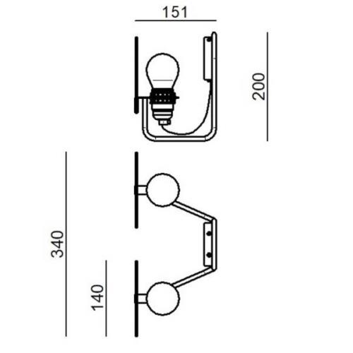 Stilnovo Bugia LED-vägglampa 2 lampor svart