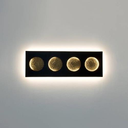 Holländer LED-vägglampa Fasi Della Luna, svart/guld