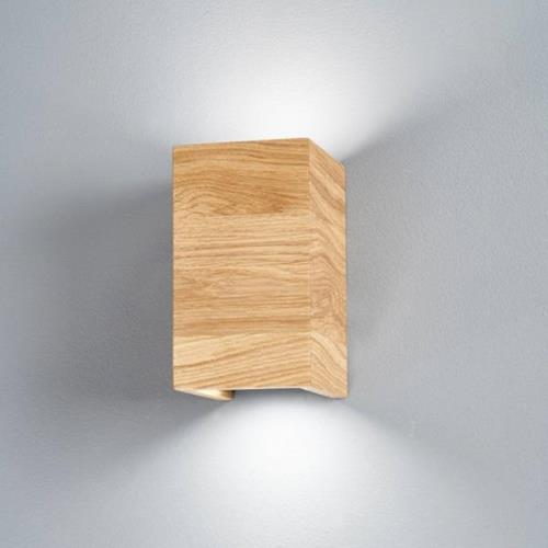 FISCHER & HONSEL LED-vägglampa Shine-Wood ek 2xGU10 10x18cm