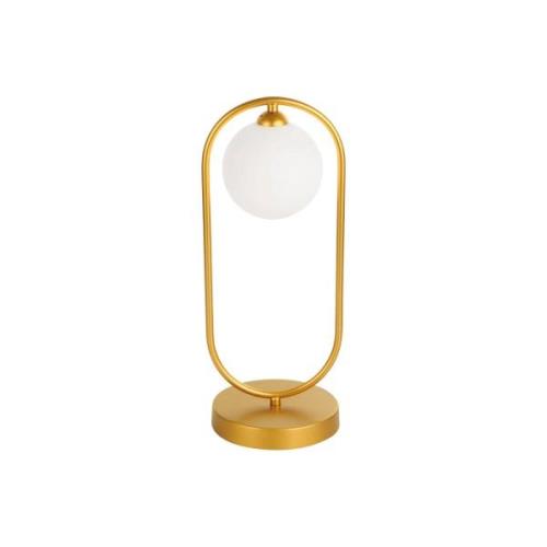 Viokef Bordslampa Fancy med glasskärm, guld