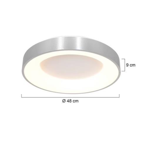 Steinhauer LED-taklampa Ringlede 2 700 K Ø 48 cm silver