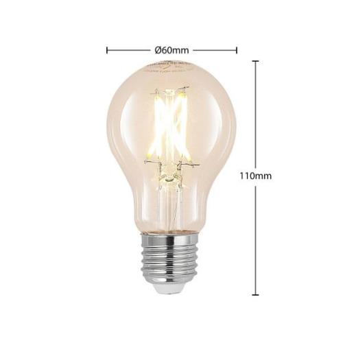 Arcchio LED-lampa E27 8W 2,700K Filamentlampa dimbar klar 3 st