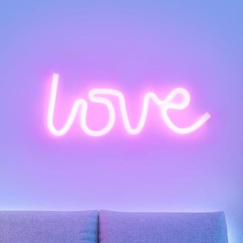 JUST LIGHT. LED-vägglampa Neon Love, USB