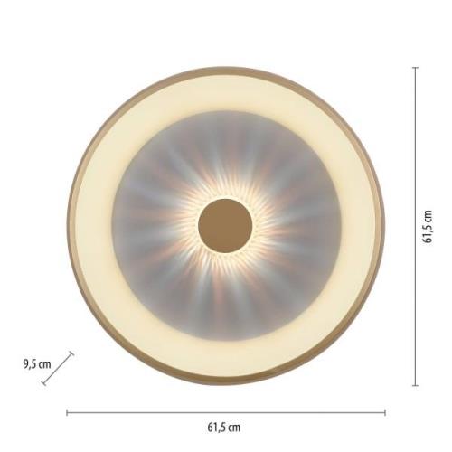 JUST LIGHT. Vertigo LED-taklampa, CCT, Ø 61,5 cm, mässing