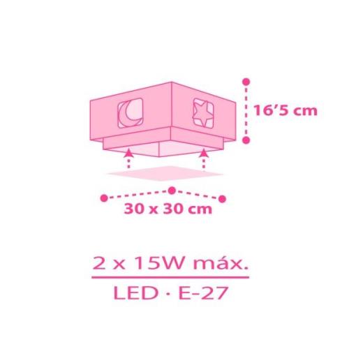 Dalber Moonlight taklampa barnrum 1 lampa rosa