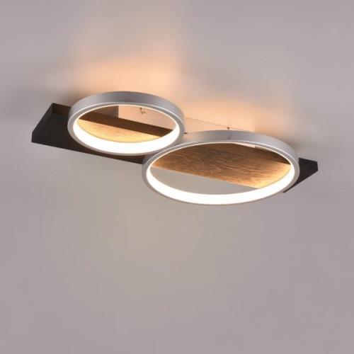 Trio Lighting LED-taklampa Medera, 2 lampor, titan