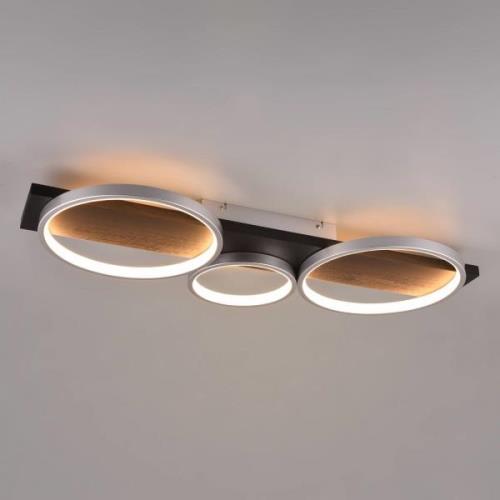 Trio Lighting LED-taklampa Medera, 3 lampor, titan