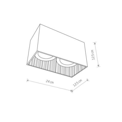 Nowodvorski Lighting Downlight Groove, kantig, 2 lampor, vit