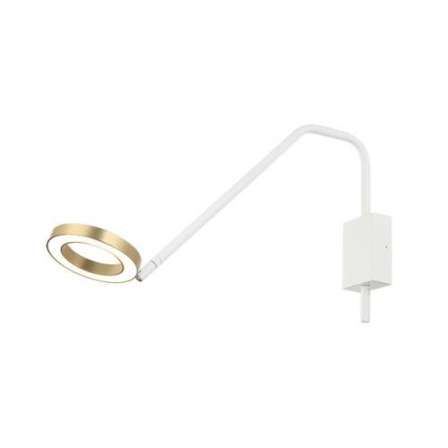 Zambelis LED-vägglampa 22043 arm rörlig vit matt/guld