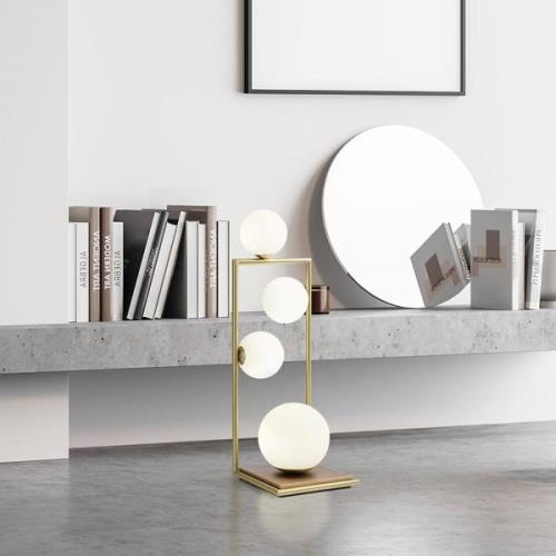 miloox by Sforzin Bordslampa Buble guld opalglas 4 lampor dimmer