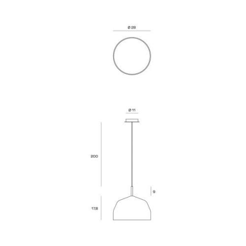 miloox by Sforzin Mug pendellampa, krämvit med kromdetaljer Ø28cm