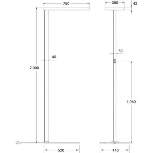 BRUMBERG Devan LED-golvlampa till kontor dim 840