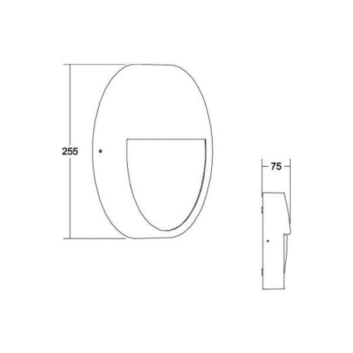 BRUMBERG Eye LED-utomhusvägglampa halv, vit