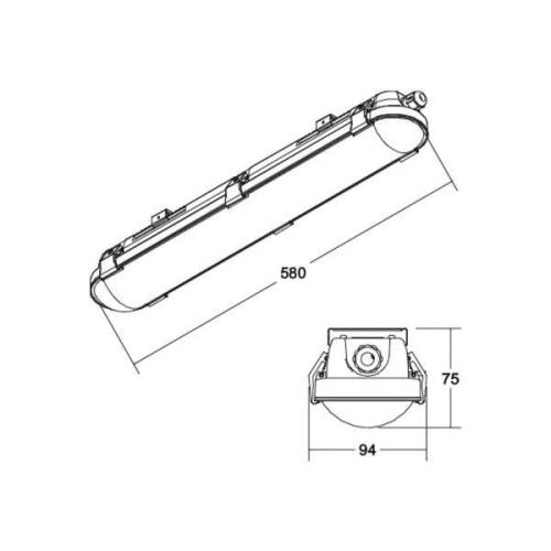 BRUMBERG Humid One Pro LED-badlampa DALI 58cm