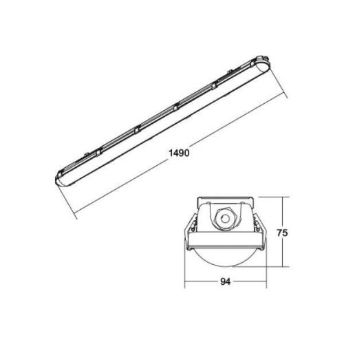 BRUMBERG Humid One Pro LED badlampa DALI 149cm