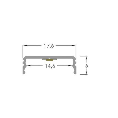 BRUMBERG One LED utanpåliggande profil, aluminium, plan, 3 meter