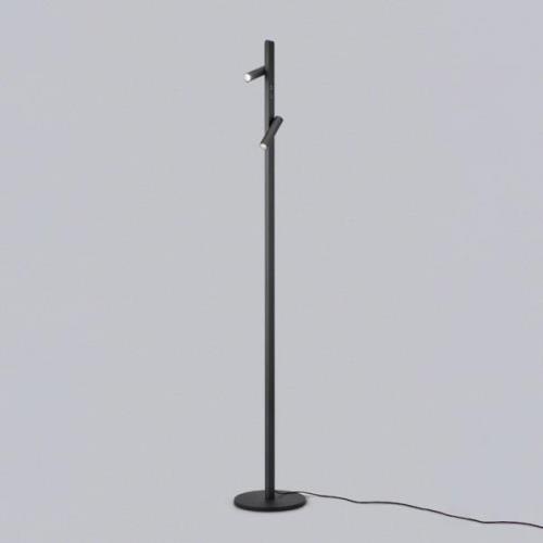 Helestra Coni LED-golvlampa 2 spot 160cm svart