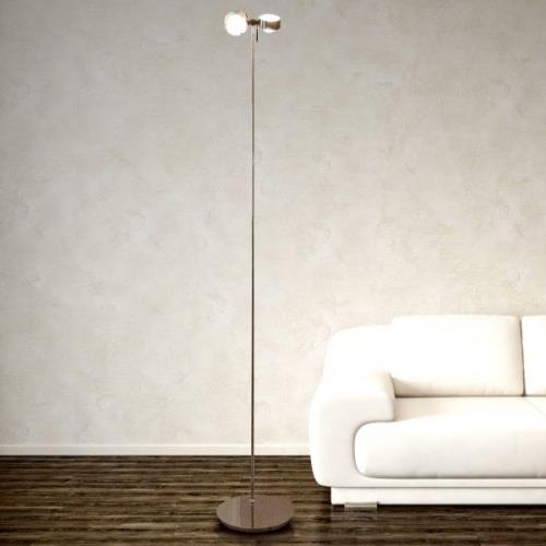 Top Light Flexibel golvlampa PUK FLOOR, matt krom, 2 lampor.