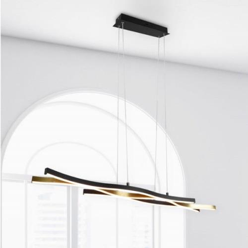 Trio Lighting Blaze LED-pendellampa, CCT, dimbar, mässing