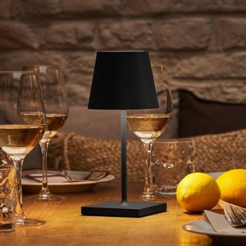 Sigor LED-uppladdningsbar bordslampa Nuindie mini, USB-C, svart, IP54,...