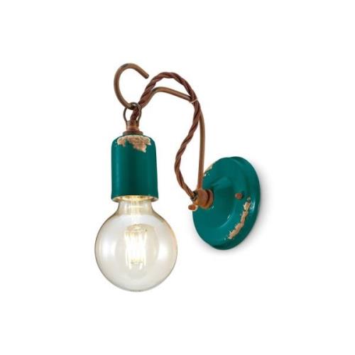 Ferroluce C665 vägglampa i vintagestil, grön