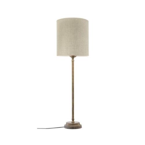 PR Home bordslampa Kent beige/mässing skärm Celyn cylinder