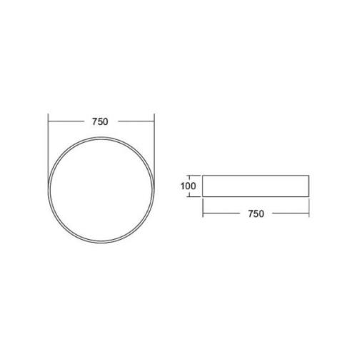 BRUMBERG Biro Circle, Ø 75 cm, on/off, svart, 3 000 K