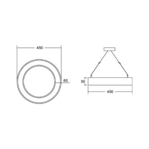 BRUMBERG BRUMBERB Biro Circle Ring5 direkt DALI, Ø 45 cm, vit, 4000K