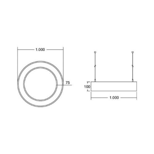 BRUMBERG Biro Circle Ring direkt på/av 100cm svart 4000 K