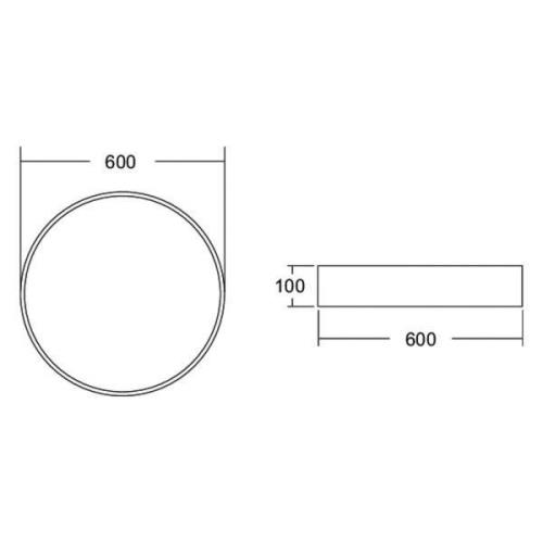 BRUMBERG Biro Circle, Ø 60 cm, DALI dimbar, vit, 4 000 K