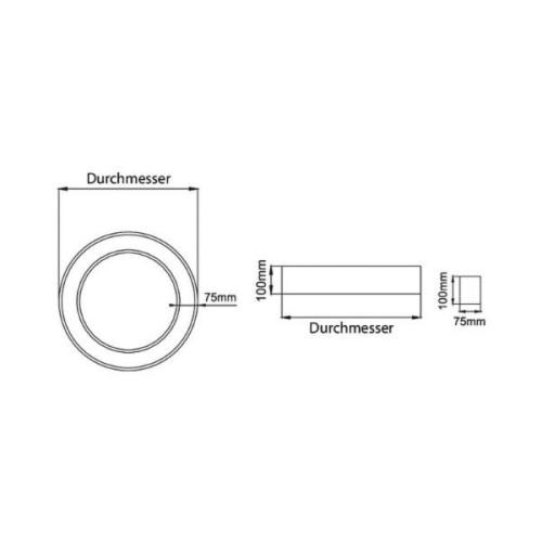 BRUMBERG Biro Circle Ring Tak 25W Ø60cm tänd/släck svart 830