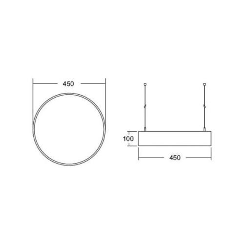 BRUMBERG Biro Circle 10, Ø 45 cm direkt DALI svart 3000 K