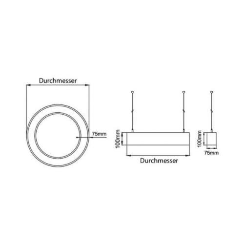 BRUMBERG Biro Circle Ring10 upp/ner Ø 45 cm på/av vit 840