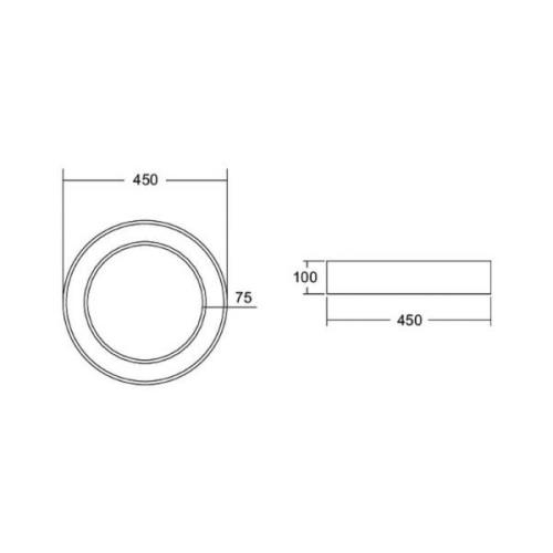 BRUMBERG Biro Circle Ring Tak Ø 45 cm på/av silver 840