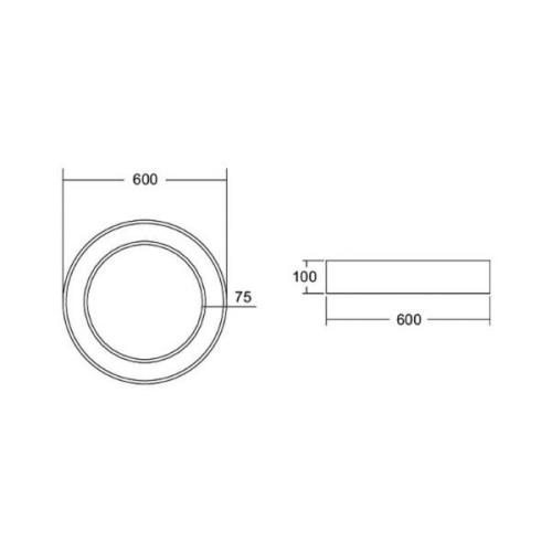 BRUMBERG Biro Circle Ring Tak, Ø 60cm, DALI, svart, 840