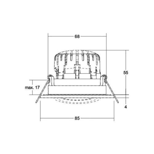 BRUMBERG BB23 LED-spot IP65 on/off anslutningsdosa svart matt