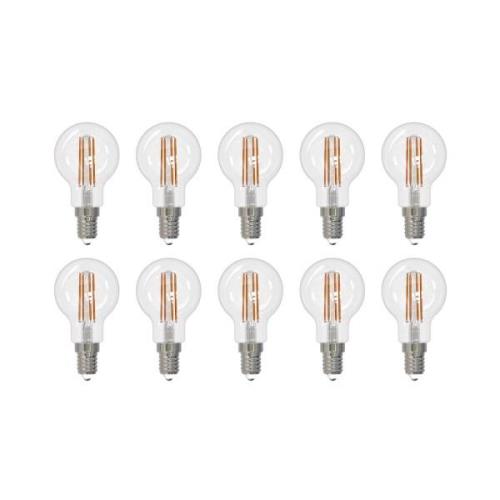 Arcchio LED-filamentlampa E14 G45, set om 10, 4000 K