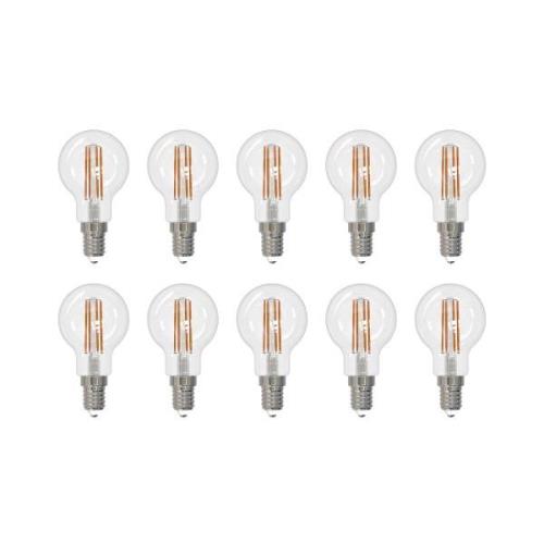 Arcchio LED-filamentlampa E14 G45, set om 10 st, 2700 K