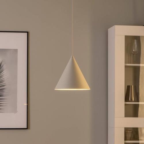 TK Lighting Cono pendellampa, enkel ljuskälla, Ø 25 cm, beige