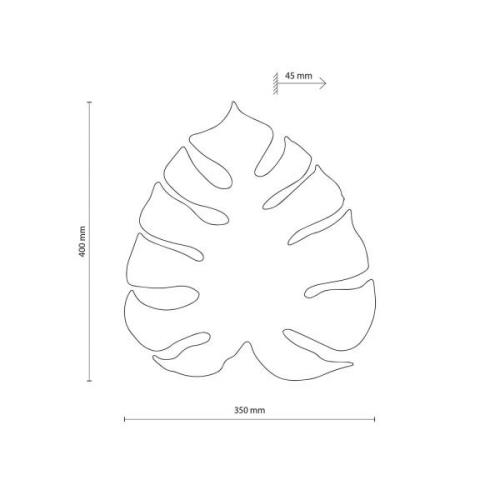 TK Lighting Monstera vägglampa, bladform, 3 x G9, stål, brun