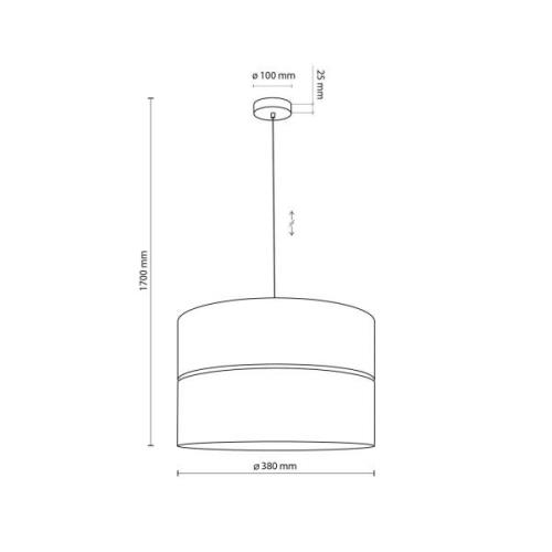 TK Lighting Nicol hängande lampa, svart/träeffekt, Ø 38 cm, 1-ljus, 1 ...