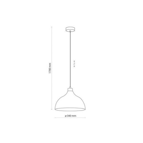 Envostar pendellampa Kaitt, trädetalj, Ø 34 cm, tegelröd