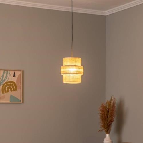 TK Lighting Calisto pendellampa, jute, naturbrun, enkel belysning, Ø 2...